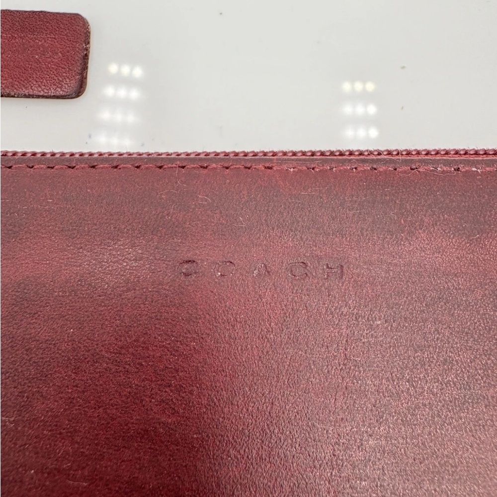 Vintage Coach Flat Card Wallet Skinny Case Red Glovetanned Leather - Picture 3 of 12